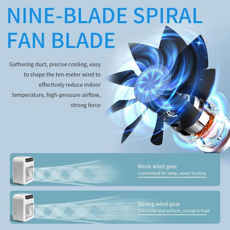 Portable Air Conditioner, USB Rechargeable Air Cooler Fan, Water Cooling Fan, Air Conditioning for Room Office, Universal Accessories