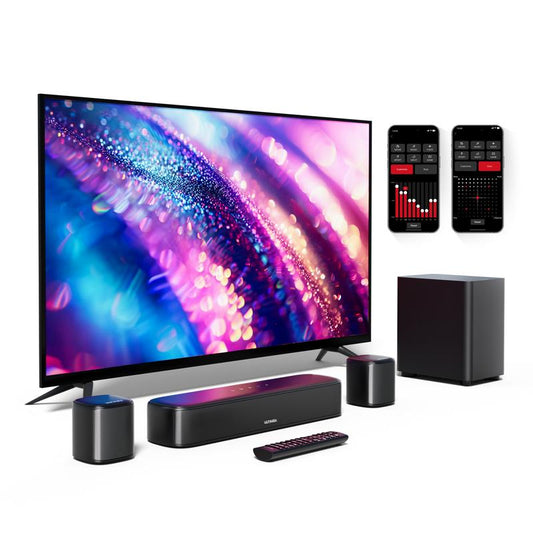 ULTIMEA Aura A30 5.1-Channel Sound Bar System: Subwoofer, 2 Surround Speakers, Bluetooth. Ideal for Home Theater, TV. Springtok Entry-Level