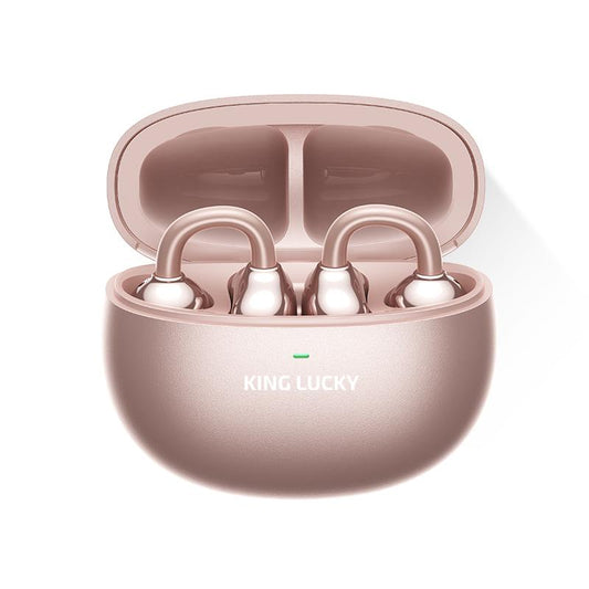 Kinglucky Open-Ear Earbuds, Clip-On Headphones, Bluetooth5.4，Lightweight Comfort, Firm-Shell Design, HIFI Sound,Listen to Music, Make Phone Calls, Work, Exercise, 50H Play,Suitable for Smartphones Such as Apple and Samsung