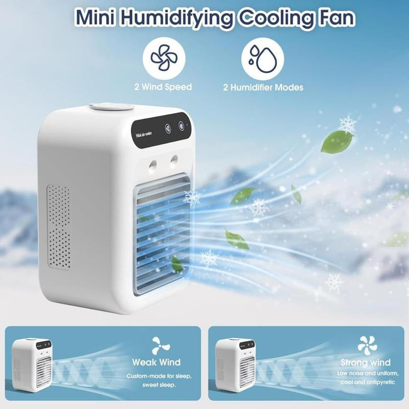Portable Air Conditioner, USB Rechargeable Air Cooler Fan, Water Cooling Fan, Air Conditioning for Room Office, Universal Accessories